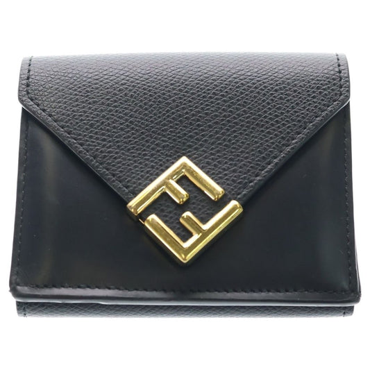 Fendi FF Diamonds Mini Trifold FF Diamond Mini Compact Wallet Black