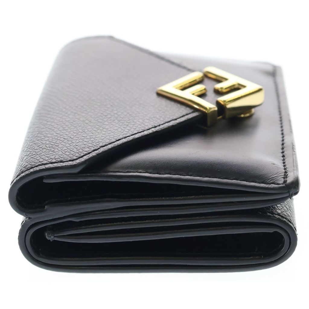Fendi FF Diamonds Mini Trifold FF Diamond Mini Compact Wallet Black — view 3