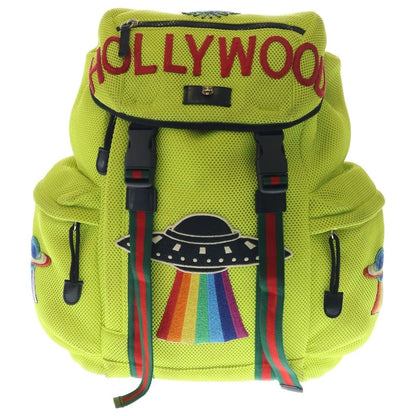 Gucci Applique Mesh Backpack Yellow