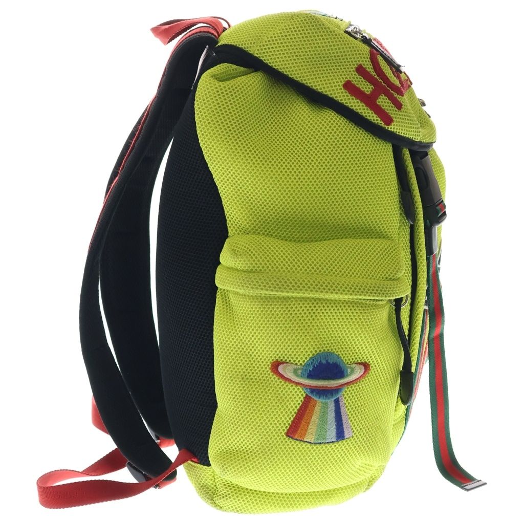 Gucci Applique Mesh Backpack Yellow — view 3