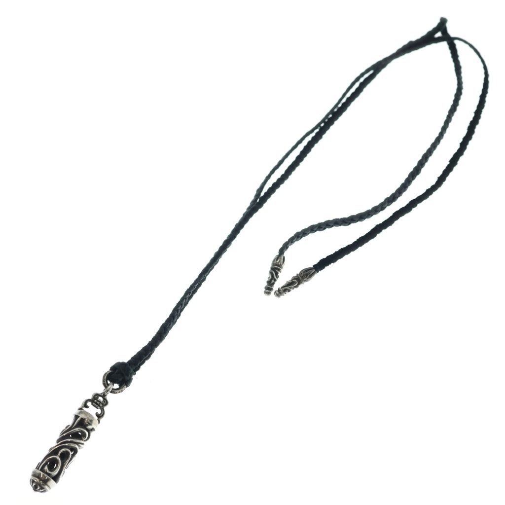 Chrome Hearts Roller BC Boro Chip Leather Braid Pendant Silver — view 2
