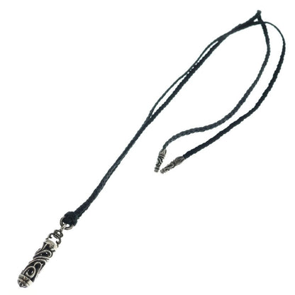 Chrome Hearts Roller BC Boro Chip Leather Braid Pendant Silver