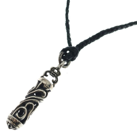Chrome Hearts Roller BC Boro Chip Leather Braid Pendant Silver