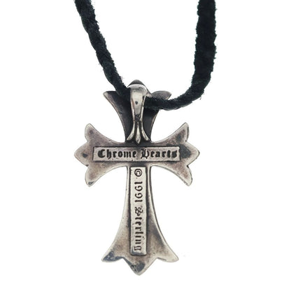 Chrome Hearts CH Crs Sml Small CH Cross BC Boro Chip Braid Necklace Silver — view 5