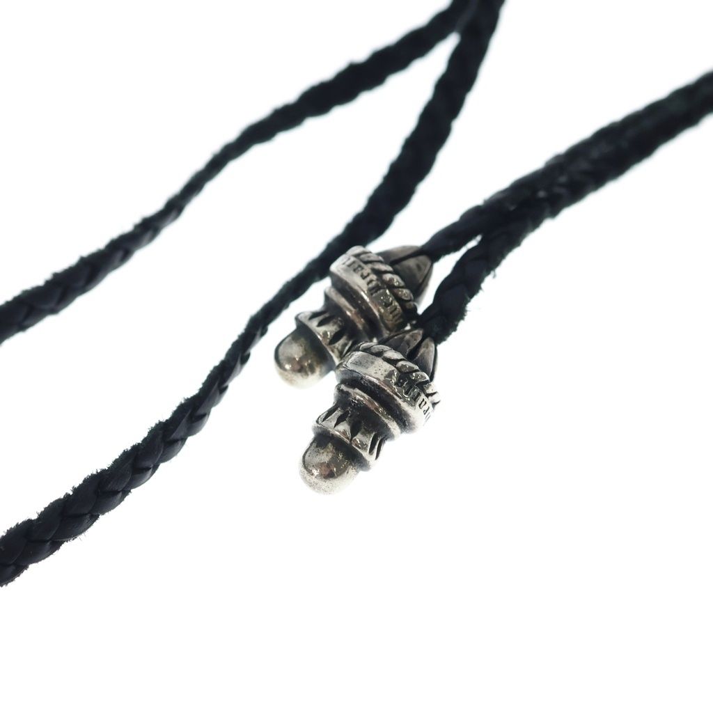 Chrome Hearts CH Crs Sml Small CH Cross BC Boro Chip Braid Necklace Silver — view 4