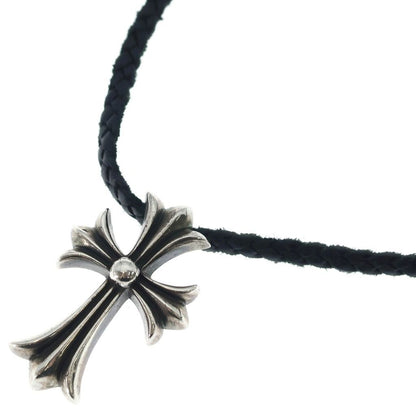 Chrome Hearts CH Crs Sml Small CH Cross BC Boro Chip Braid Necklace Silver