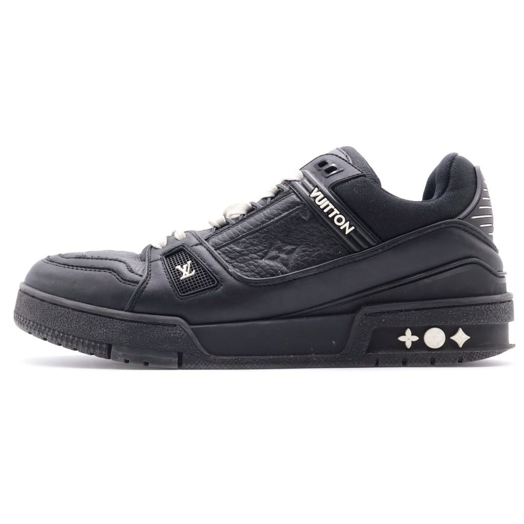 Louis Vuitton LU Trainer LV Monogram Leather Low Cut Sneakers Black