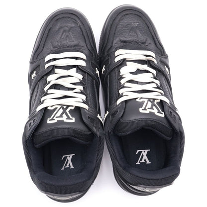 Louis Vuitton LU Trainer LV Monogram Leather Low Cut Sneakers Black — view 4