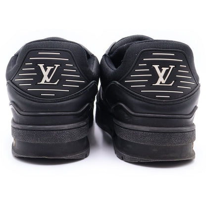 Louis Vuitton LU Trainer LV Monogram Leather Low Cut Sneakers Black — view 3