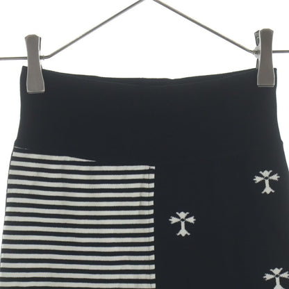 Chrome Hearts Split Shorts Striped Cross Knit Ground Border Black White — view 3
