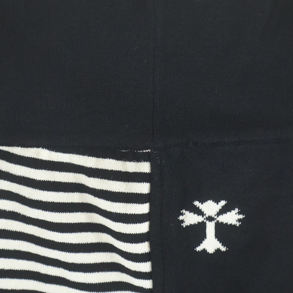 Chrome Hearts Split Shorts Striped Cross Knit Ground Border Black White — view 7