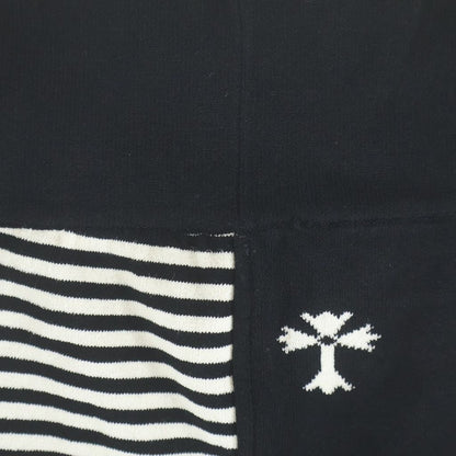 Chrome Hearts Split Shorts Striped Cross Knit Ground Border Black White — view 7
