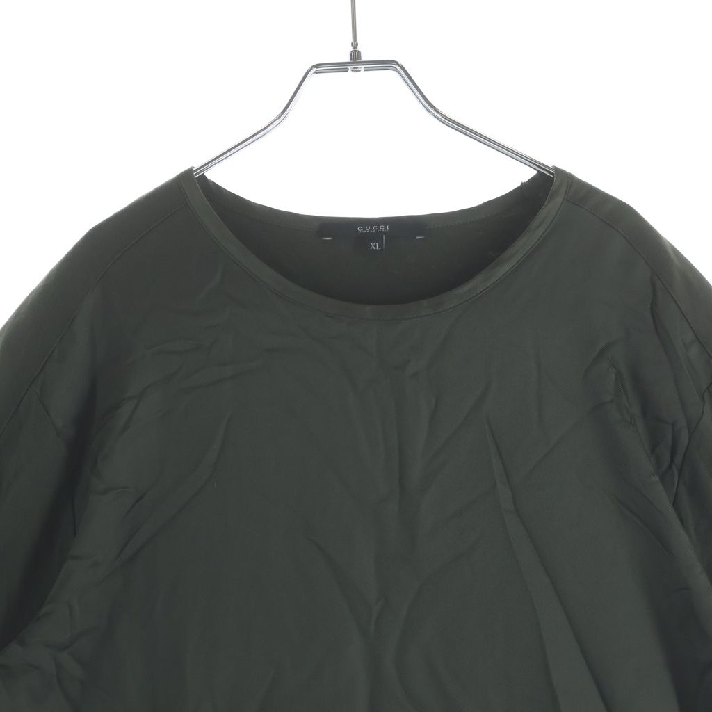 Gucci Plain Cotton Crew Neck Short Sleeve T-Shirt Green — view 3