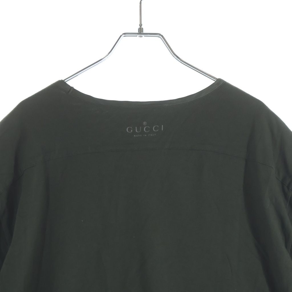Gucci Plain Cotton Crew Neck Short Sleeve T-Shirt Green — view 4
