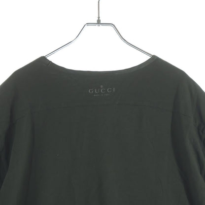 Gucci Plain Cotton Crew Neck Short Sleeve T-Shirt Green — view 4