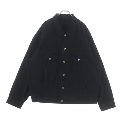 Balenciaga Spray Paint BB Logo Denim Jacket Back Print Black — view 2