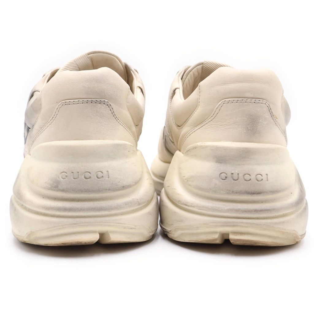 Gucci Rhyton Mouth Lip Print Raitonn Leather Low Cut Sneakers White — view 3
