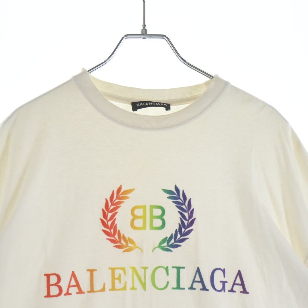 Balenciaga Rainbow Logo T-Shirt White — view 3