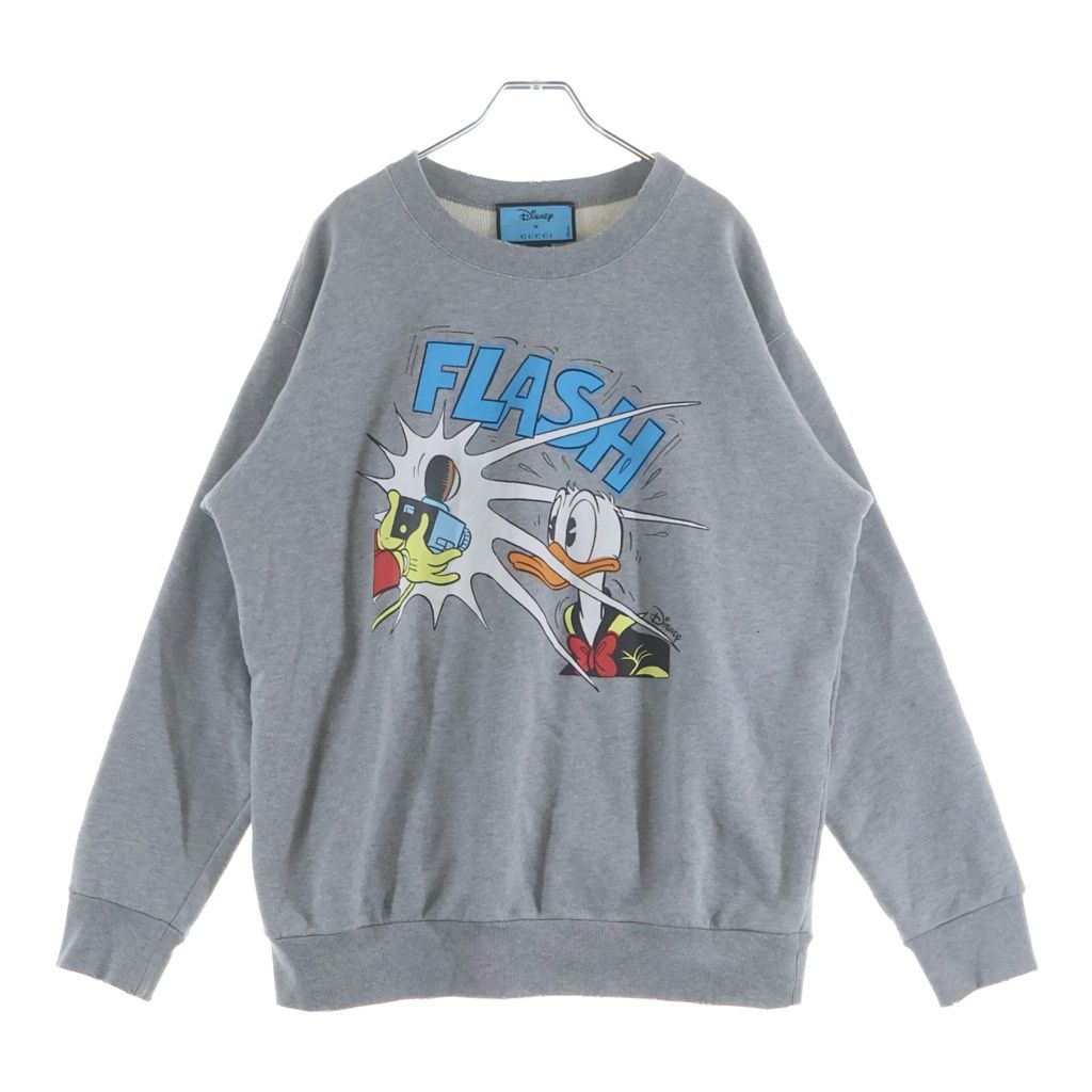 Gucci Disney Collaboration Front Print Crew Neck Sweatshirt Gray