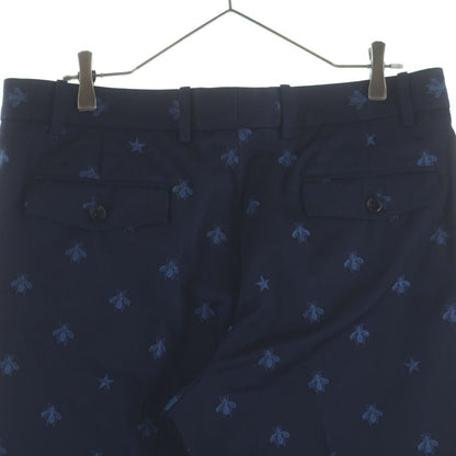 Gucci Bee Embroidery Pants Navy 50 — view 4