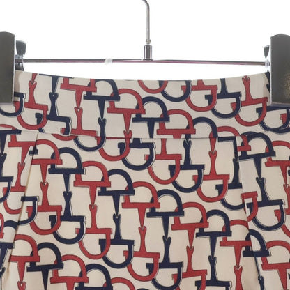 Gucci Horsebit Knee Length Tight Skirt Ivory Navy Pink 36 — view 4