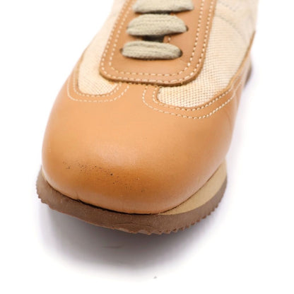 Hermes Quick Logo Leather Cut Replacement Low Cut Sneakers Brown — view 6
