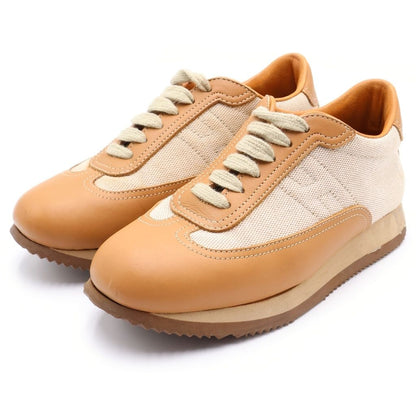 Hermes Quick Logo Leather Cut Replacement Low Cut Sneakers Brown — view 2