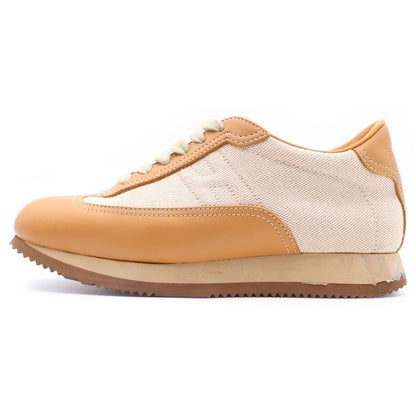Hermes Quick Logo Leather Cut Replacement Low Cut Sneakers Brown