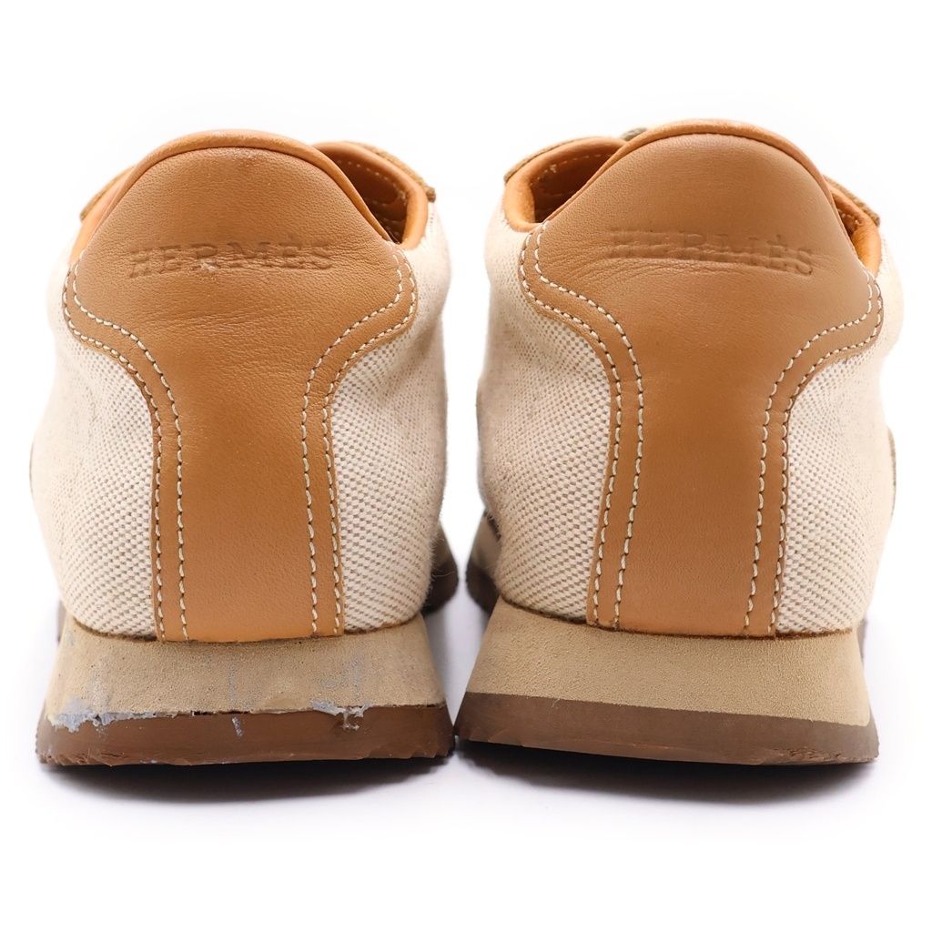 Hermes Quick Logo Leather Cut Replacement Low Cut Sneakers Brown — view 3