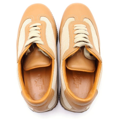 Hermes Quick Logo Leather Cut Replacement Low Cut Sneakers Brown — view 4