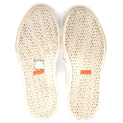 Hermes Game Kelly Buckle Sneakers White Leather Silver Shoes — view 5