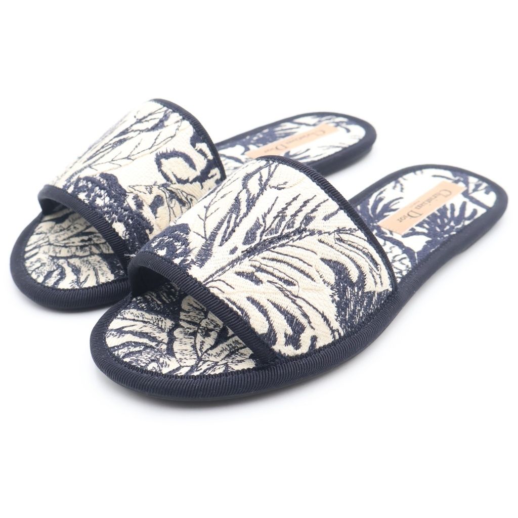 Dior Chemois Sandals Oblique Black White — view 2