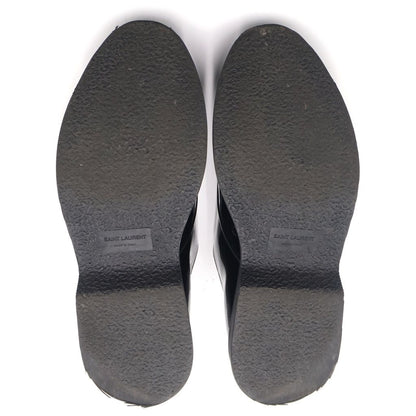 Saint Laurent Paris Teddy Monk Strap Rubber Sole Shoes Black — view 5
