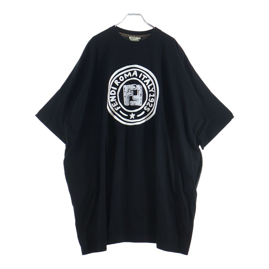 Fendi Front Embroidery Shirt Dress Black