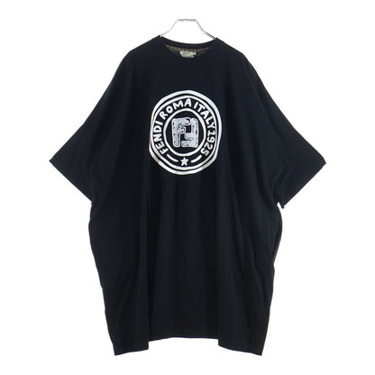 Fendi Front Embroidery Shirt Dress Black