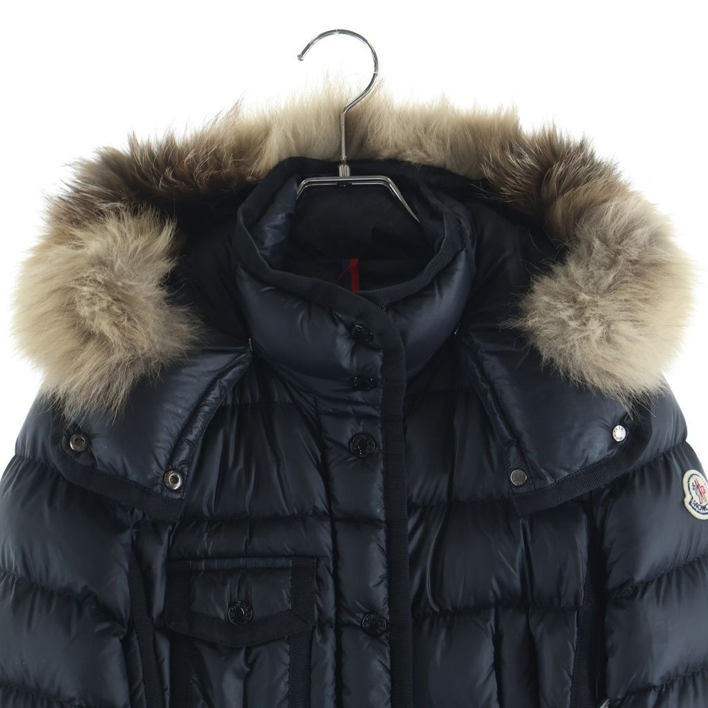 Moncler Hood Nylon Down Coat Black 00 — view 3