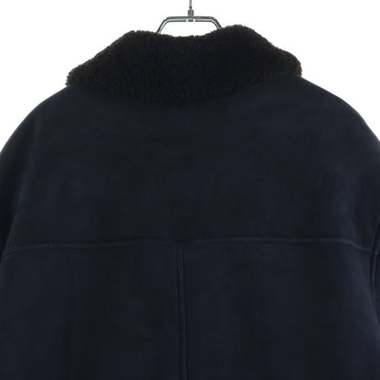 Hermes Shearling Coat Navy 52 — view 4