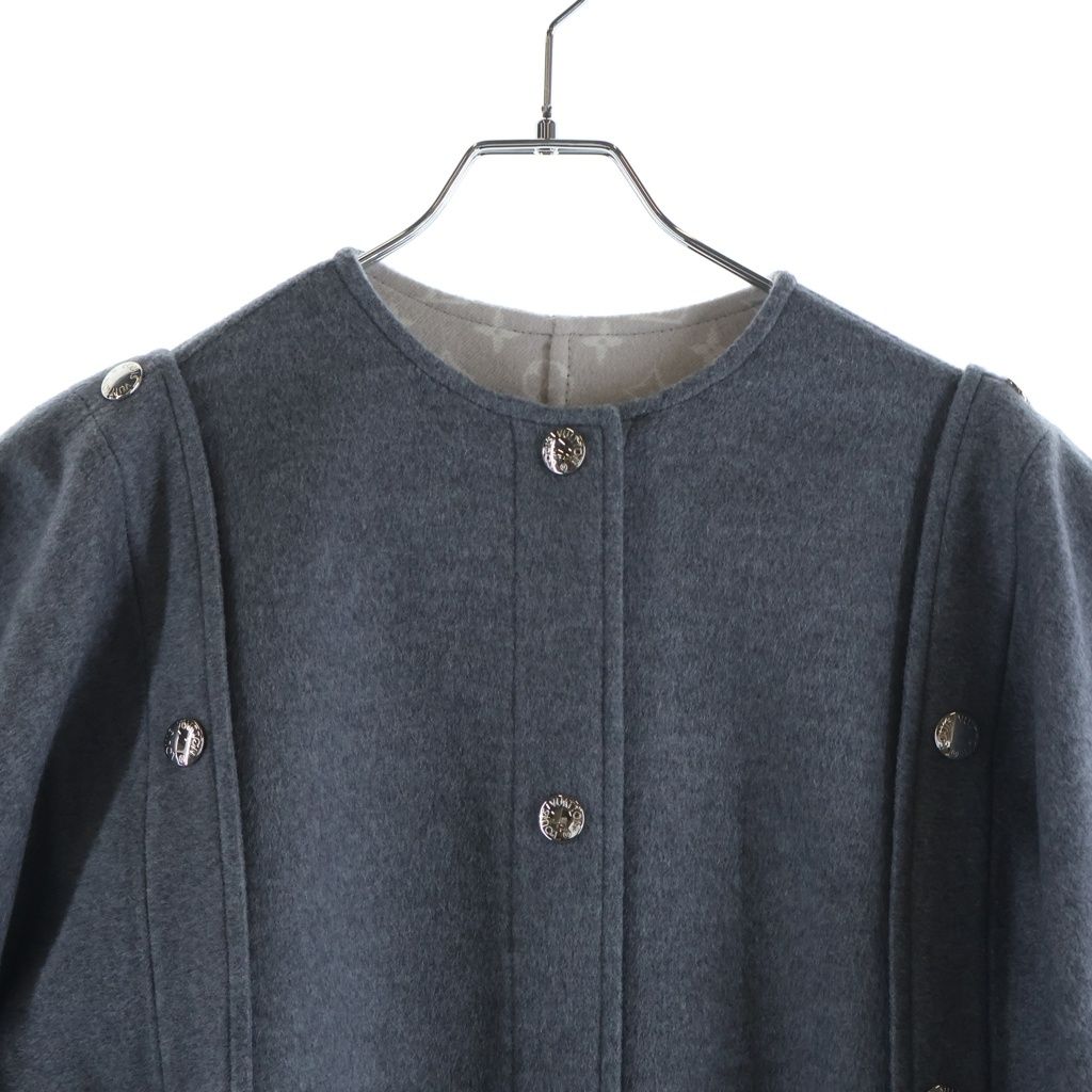 Louis Vuitton Double Face Cape Wrap Coat Gray — view 3