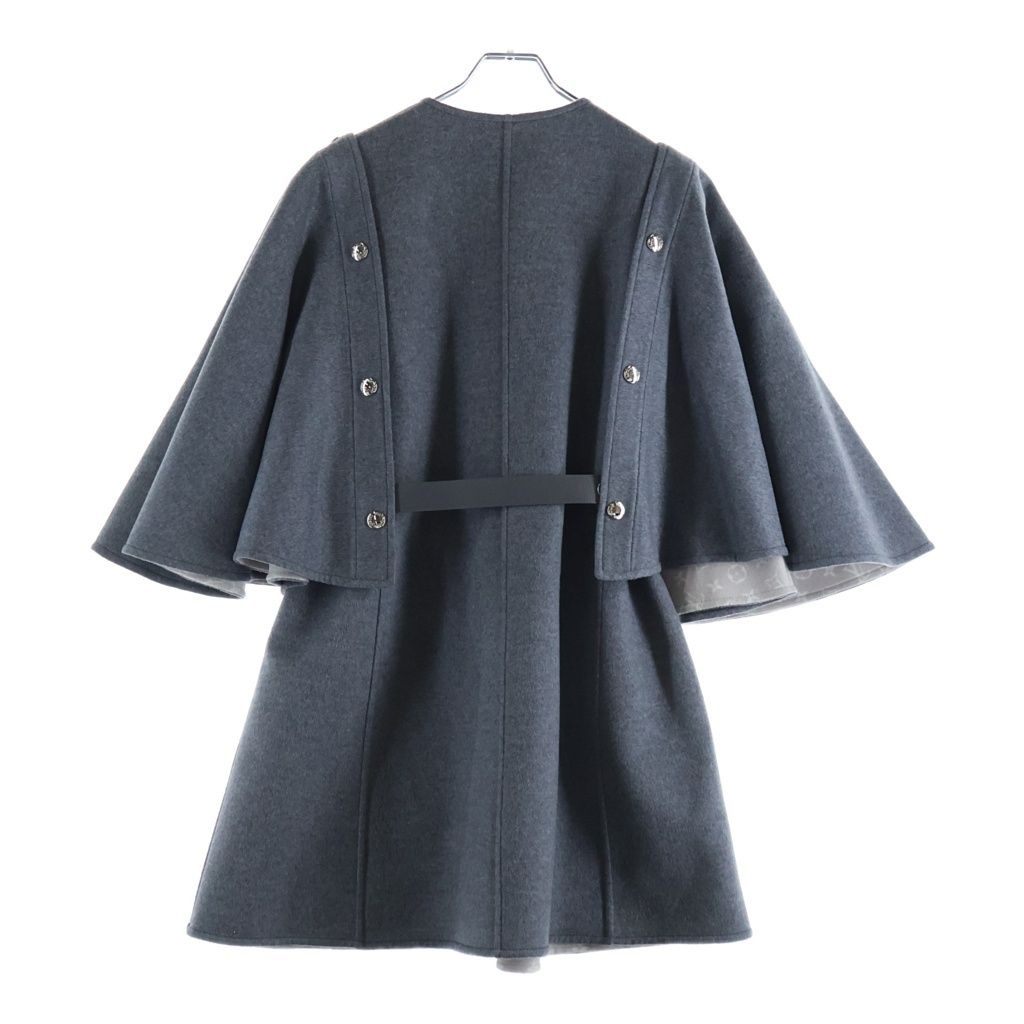 Louis Vuitton Double Face Cape Wrap Coat Gray — view 2