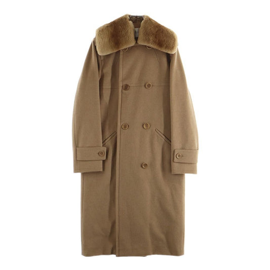 Max Mara Batting Liner with Camel Double Breasted Chesterfield Beige T-Shirt