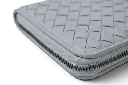 Bottega Veneta Wallet Zip Around Intrecciato Ice Blue — view 8