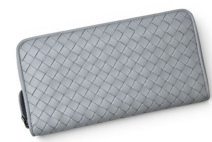 Bottega Veneta Wallet Zip Around Intrecciato Ice Blue — view 2