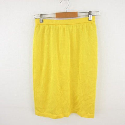 Balenciaga Knee Length Skirt Summer Knit Tight Yellow 40