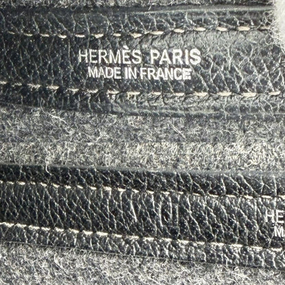 Hermes Handbag Pleated Garden Party GM 43 Tote Shoulder Felt Leather Black — view 5