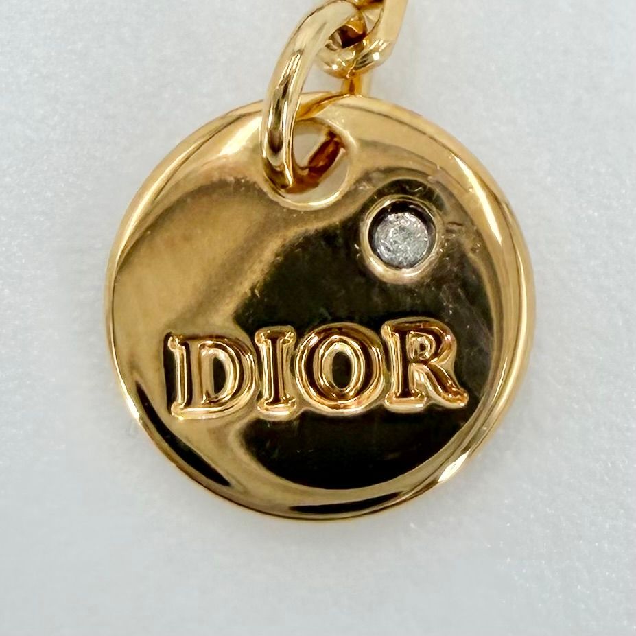 Dior Necklace Double Strand Petit CD Star Rhinestone Gold — view 4