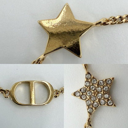 Dior Necklace Double Strand Petit CD Star Rhinestone Gold — view 6