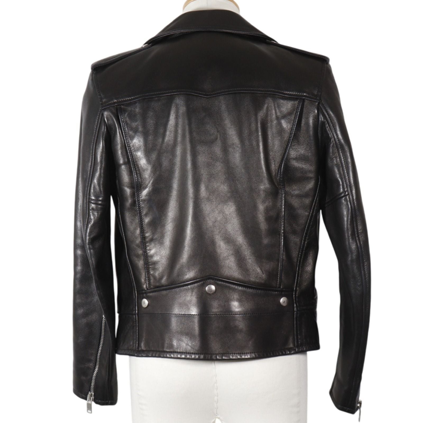 Saint Laurent Paris Lambskin Black Rider's Jacket — view 3