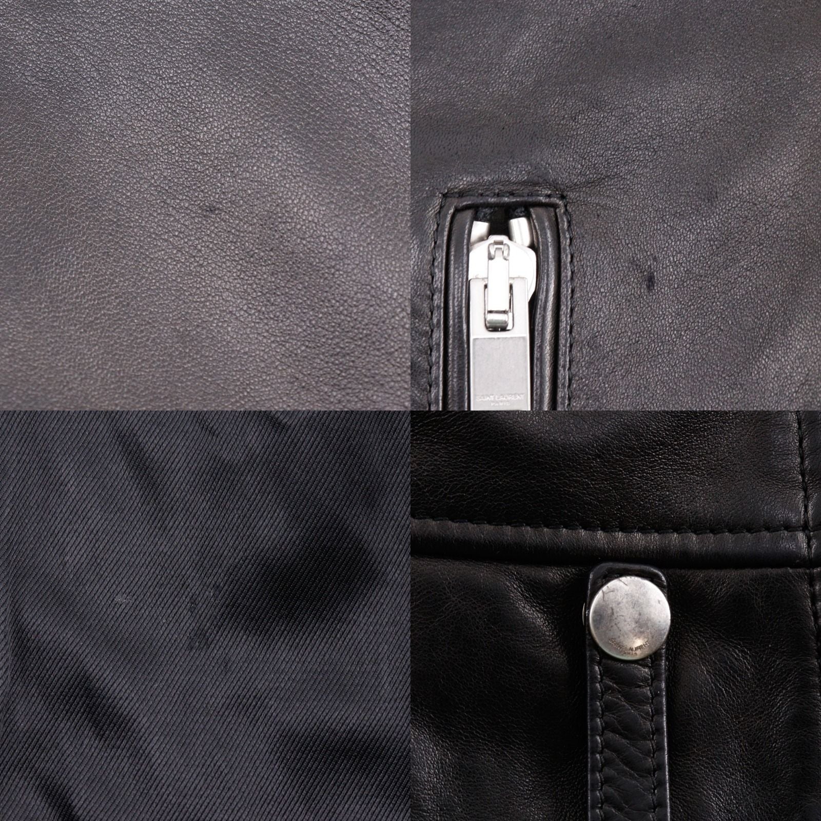 Saint Laurent Paris Lambskin Black Rider's Jacket — view 8