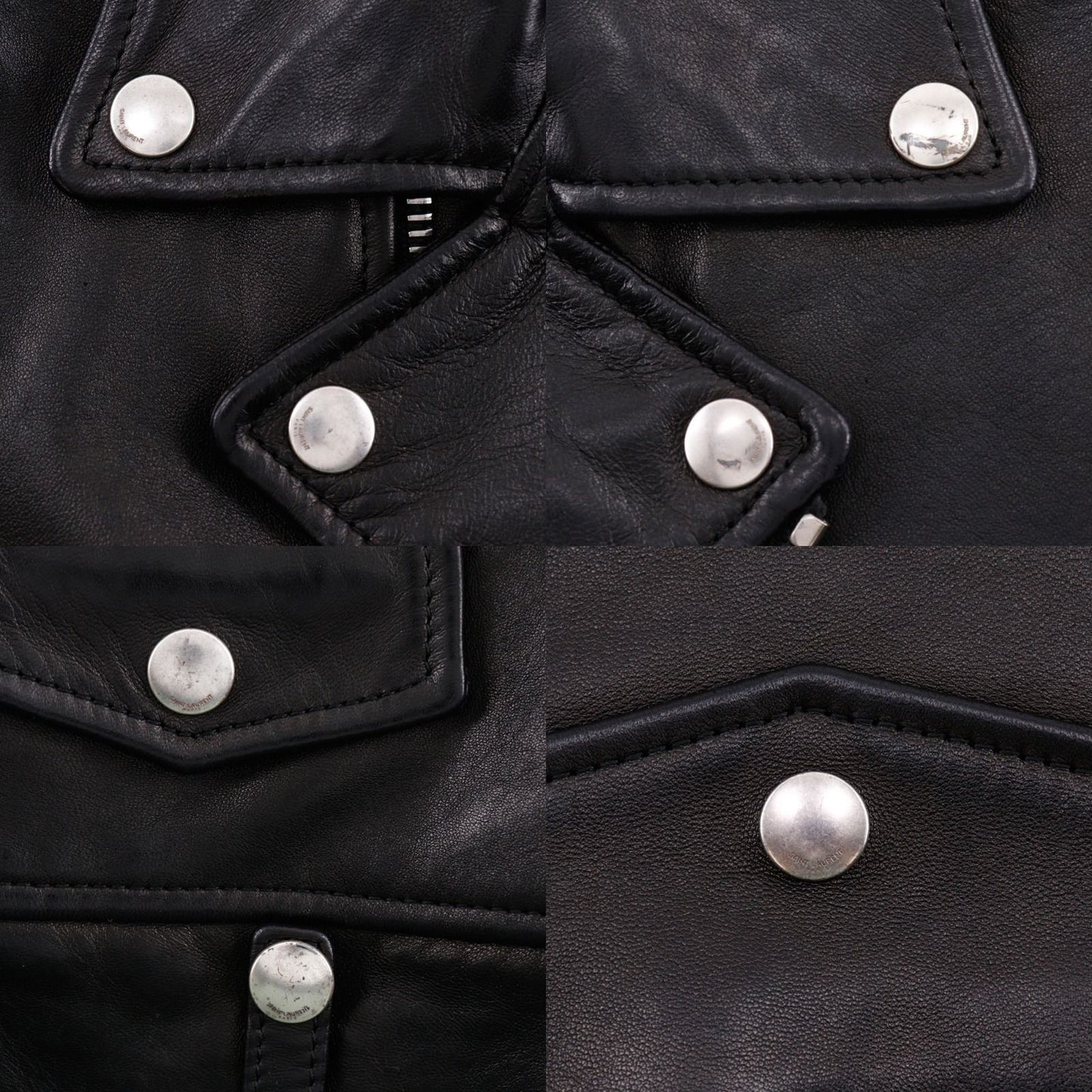 Saint Laurent Paris Lambskin Black Rider's Jacket — view 9