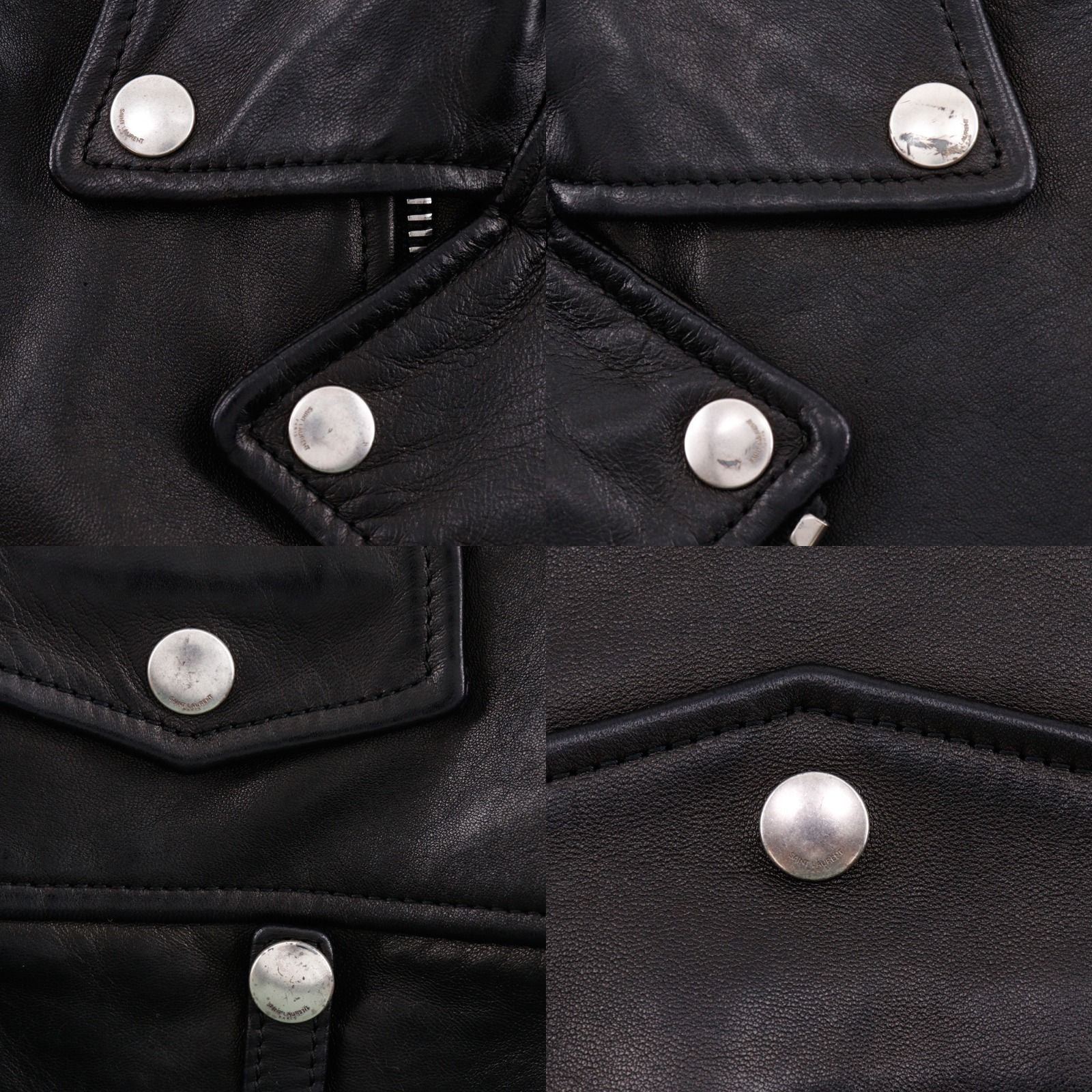 Saint Laurent Paris Lambskin Black Rider's Jacket — view 9